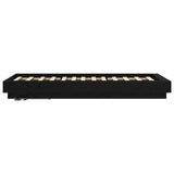 Bed Frame with LED Black Oak 80 x 200 cm Engineered Wood 3429587