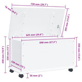 Storage Chest with Wheels ALTA White 73x39.5x43 cm Solid Wood Pine 353928
