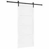 Sliding Door White and Black 93 x 211 cm Solid Pine Wood 3333209