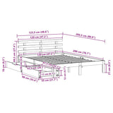 Bed Frame with Drawers without Mattress White 120x200 cm 3302009