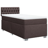 Box Spring Bed with Mattress Dark Brown 90x200 cm Fabric 3285781