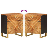 Bedside Cabinet Brown and Black 50x33x60 cm Solid Wood Mango 356791