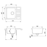 Granite Kitchen Sink Single Basin Grey 142953