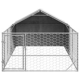 Outdoor Dog Kennel with Run 4x2x1.5 m Galvanised Steel 3329235