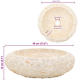 Sink 40x12 cm Marble Cream 142777