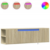 TV Wall Cabinet with LED Lights Sonoma Oak 135x31x39.5 cm 852385