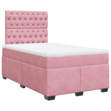 Box Spring Bed with Mattress Pink 120x200 cm Velvet 3290893