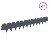 Lawn Edging 10 pcs 103 x 15 cm Steel Anthracite 8008652