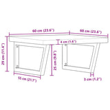 Basin Shelf Wall Mounted Steel and Solid Wood Oak 3302499
