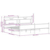 Metal Bed Frame without Mattress Sonoma Oak 193x201 cm 3325127