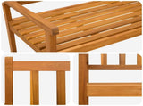 Garden Bench 2-Seater 110 x 55 x 90 cm Solid Acacia Wood 42024966