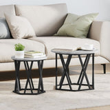 ZNTS Nesting Side Tables 2 pcs Grey Sonoma Engineered Wood 868246