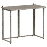 Folding Garden Table Grey 90x51x75 cm Poly Rattan 4108256