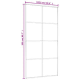 151677 Sliding Door Frosted ESG Glass and Aluminium 102,5x205 cm White