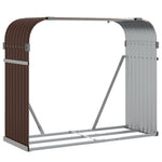 ZNTS Log Holder Brown 120x45x100 cm Galvanised Steel 364573