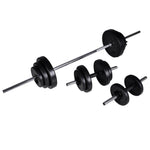 ZNTS Wall-mounted Power Tower with Barbell and Dumbbell Set 30.5 kg 275358