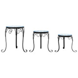 Plant Stands 3 pcs Blue and White Ceramic 4003394