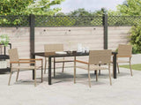 Garden Dining Set with Cushion 5 pcs Beige Poly Rattan 3379719