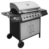 Gas Barbecue Grill 61 Cooking Zone Black and Silver 41907