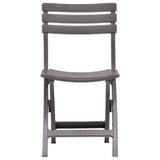 Garden Chair Set of 2 Mocha Plastic Standard Foldable 48788
