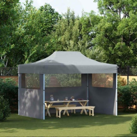 Professional Folding Party Tent with 3 Sidewalls 3x4 m Steel Anthracite 48896