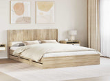Bed Frame with Storage and Headboard Sonoma Oak 140 x 200 cm 3414301