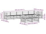 Sofa Sets 8 pcs Natural Solid Acacia Wood 3374989