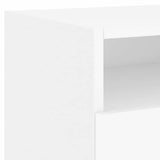 Bedside Cabinet Cool White Engineered Wood Compact 836798