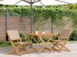 Bistro Set Taupe Solid acacia wood Medium Foldable Bistro Set 3281882