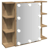 Mirror Cabinet with LED Artisan Oak 70x16.5x60 cm 857004