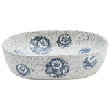 Countertop Basin Grey and Blue Oval 47x33x13 cm Ceramic 155067