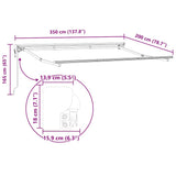 Awning Frame Retractable White 3.5 x 2 m Powder-coated Steel 42002533
