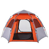 Camping Tent Cabin 4-Person Grey and Orange Quick Release 4005334