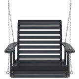 Garden Swing Chair with Metal Chains Black Solid Wood Fir 4008980