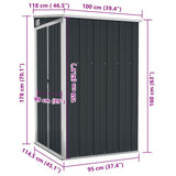 Wall-mounted Garden Shed Anthracite 118x100x178 cm Steel 316219