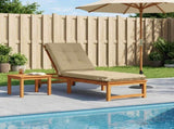 Sunlounger Cushion GEMERT 100% Polyester Beige 190 x 60 x 9 cm 947382