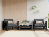 Garden Chairs 2 pcs Black Solid Wood Pine 825629