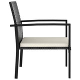 Outdoor Dining Set Black and Cream 3100411