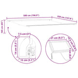 Awning Frame with LED Strip Lights White 500 x 350 cm Aluminium 313207