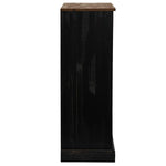 ZNTS Wine Cabinet HALDEN with Wine Racks and Sliding Door Black Pine 4018448