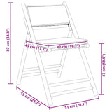 4 Piece Folding Bistro Chairs with Cream White Cushions Bamboo 3208923