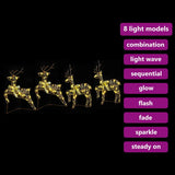 LED Reindeers with 80 LEDs 4 pcs Gold PET 3399384