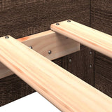 Bed Frame without Mattress Brown Oak 75x190 cm Small Single Engineered Wood 849599