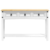 End Table Corona White 114 x 34.5 x 73 cm Solid Pine Wood 42021195