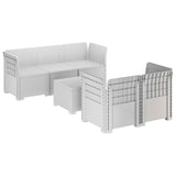 5-Seater Garden Sofa Rattan Look PP White 3443888