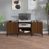 Record Cabinet Brown Oak 121x38x48 cm Engineered Wood 831940