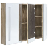 LED Bathroom Mirror Cabinet 89x14x62 cm Oak 326529