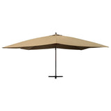 ZNTS Cantilever Garden Parasol with Wooden Pole 400x300 cm Taupe 318431