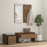 Hallway Furniture Set Brown Oak Engineered Wood 3120196