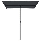Garden Parasol with Aluminium Pole 180x110 cm Black 47334